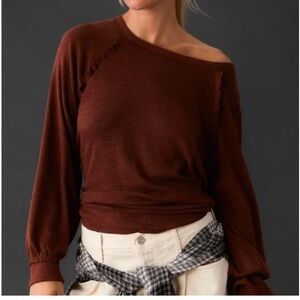 Anthropologie Brown Long Sleeve Top